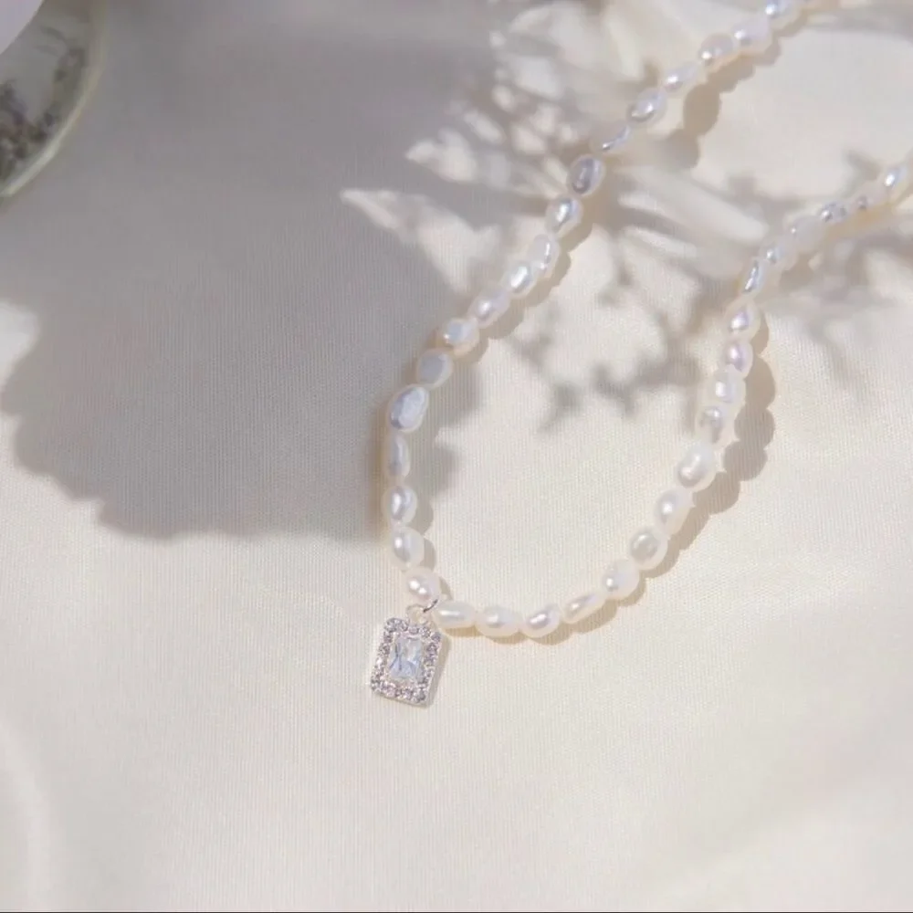 Baroque Pearl Necklace with Emerald Pendant